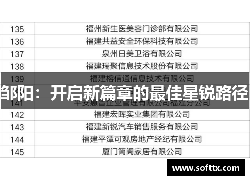邹阳：开启新篇章的最佳星锐路径